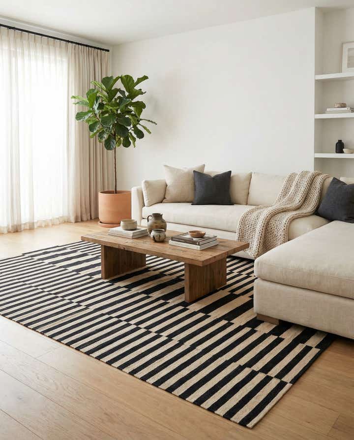 5' 11 x 7' 7 Hand Woven Kilim Modern Wool Rug