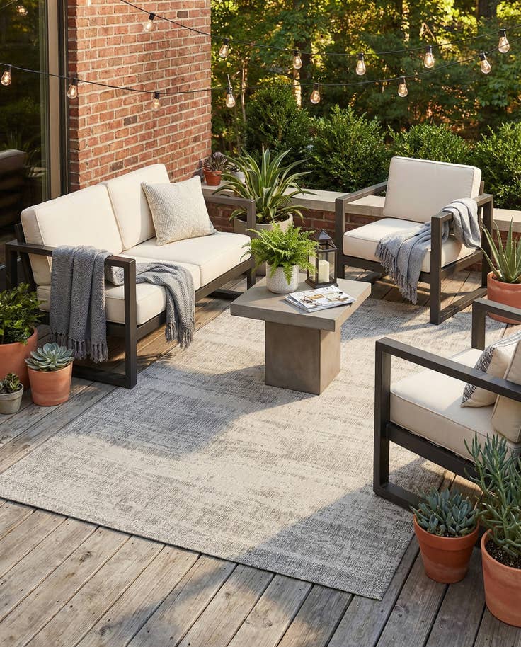 Detail image of 5' 3 x 8' Easy-Clean Modern Indoor / Outdoor Rug