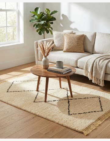 2' 9 x 4' 8 Hand Knotted Moroccan Wool Rug