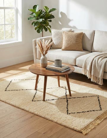 2' 9 x 4' 8 Hand Knotted Moroccan Wool Rug