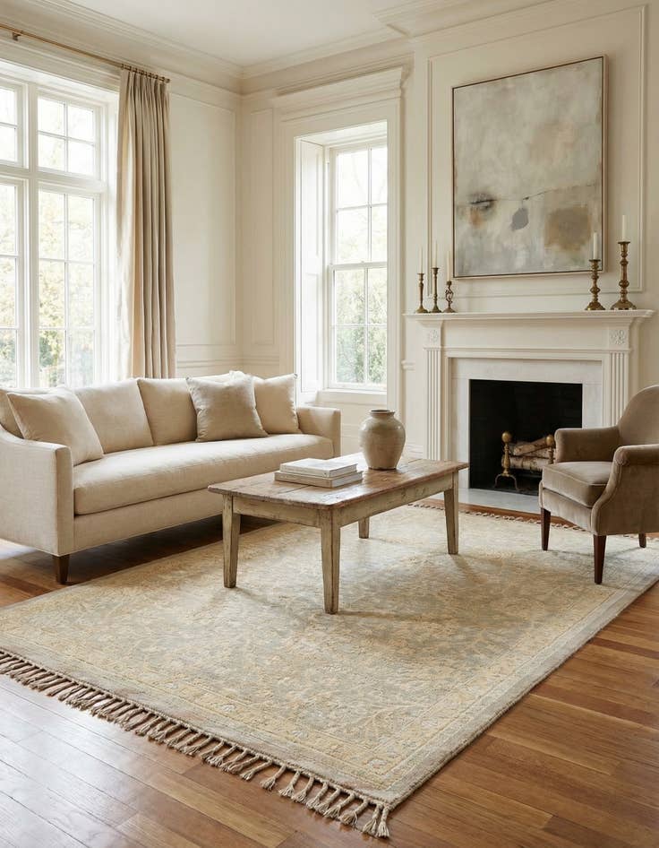 Detail image of 5' 11 x 7' 10  Hand Knotted Oushak Wool Rug