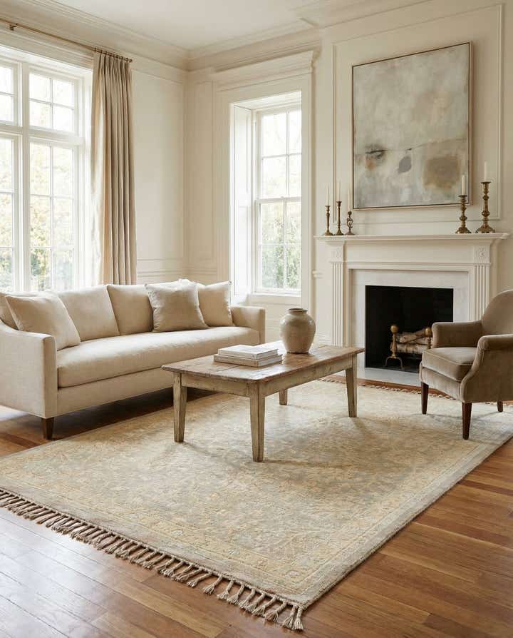 5' 11 x 7' 10 Hand Knotted Oushak Wool Rug