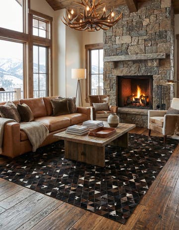 8' x 9' 11 Cowhide - Patchwork Rug