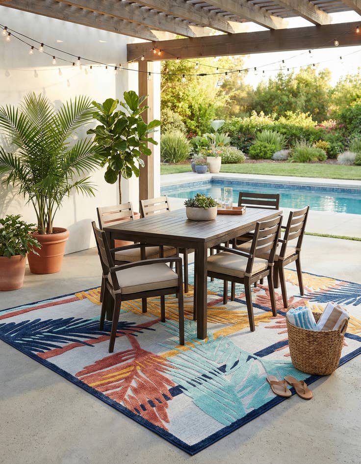 Detail image of 7' 10 x 10' Easy-Clean Belize Indoor / Outdoor Rug