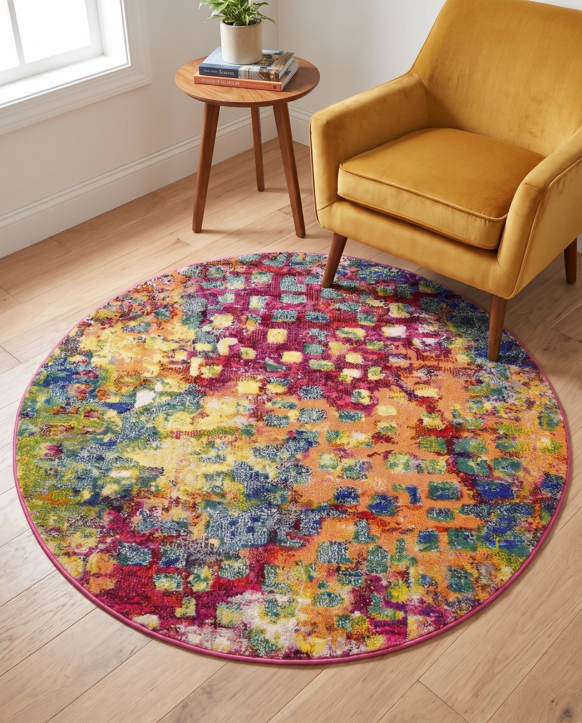 4' x 4' Washable Barcelona Round Rug