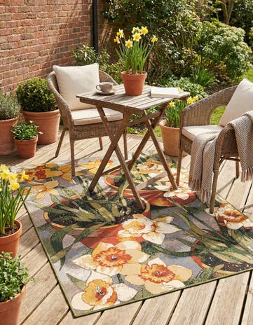5' x 8' Easy-Clean Botanical Indoor / Outdoor Rug