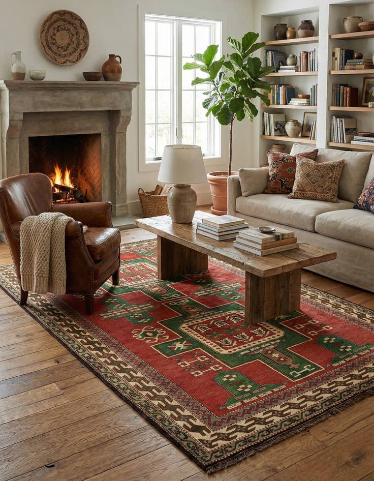 Detail image of 5' 3 x 8' 10  Hand Knotted Kars Wool Rug