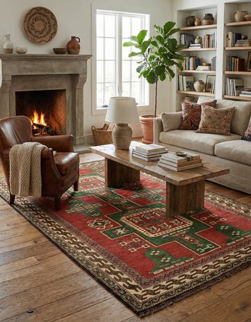 5' 3 x 8' 10 Hand Knotted Kars Wool Rug