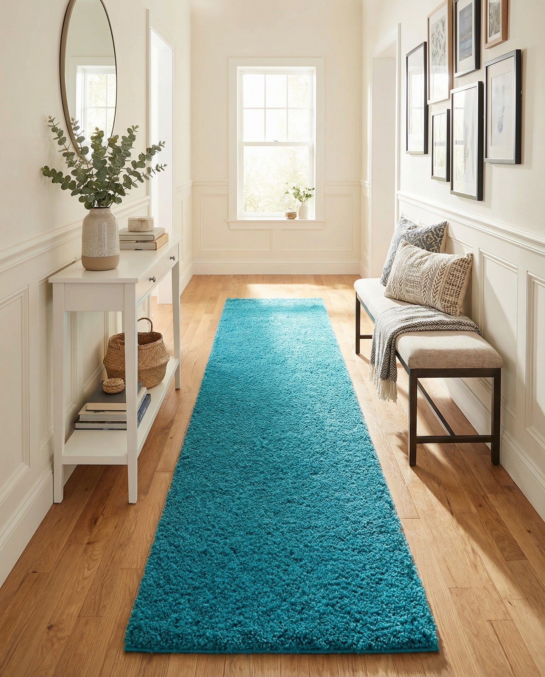  2' 7 x 19' 8 Solid Shag Runner Rug