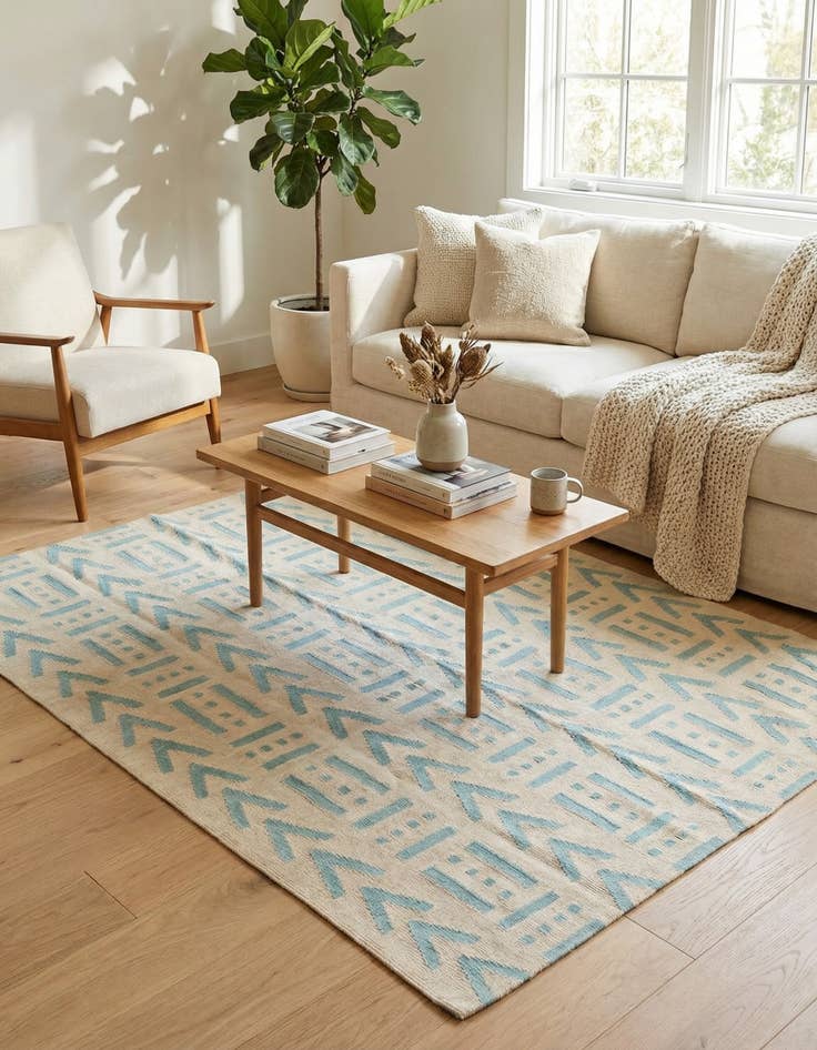 Detail image of 5' 3 x 6' 8  Hand Woven Kilim Modern Wool Rug