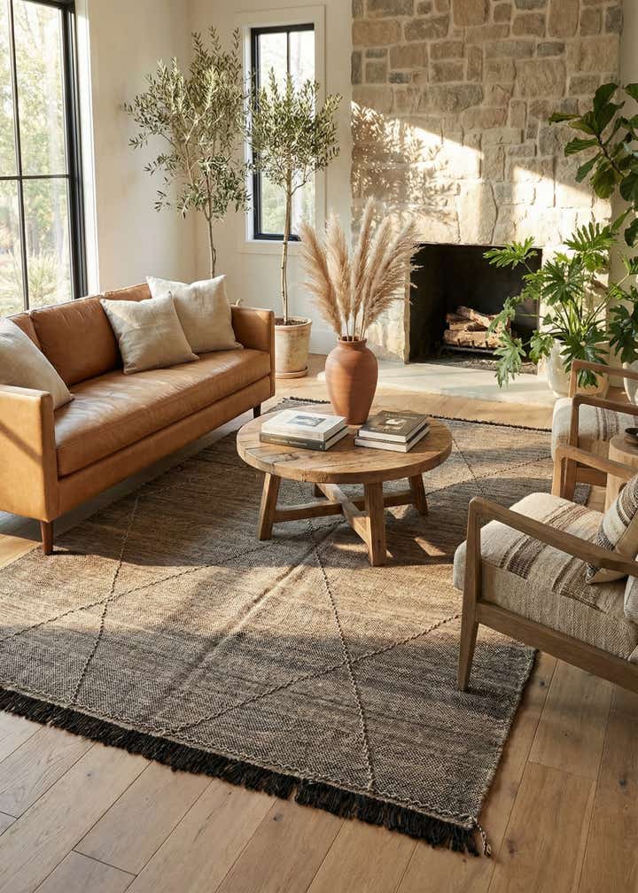 7' x 9' 9 Hand Knotted Moroccan Wool Rug