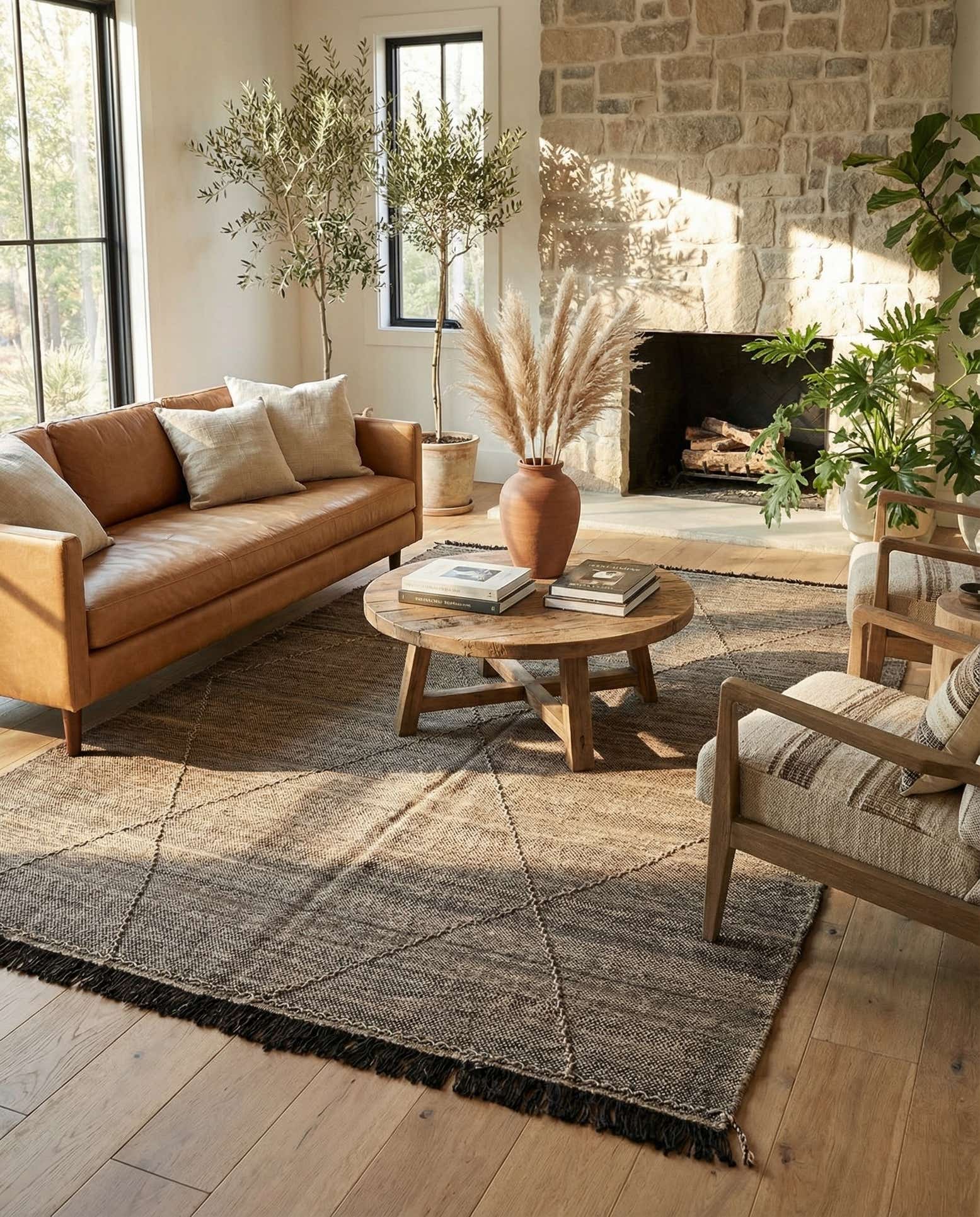 7' x 9' 9 Hand Knotted Moroccan Wool Rug