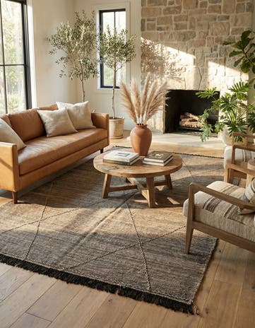 7' x 9' 9 Hand Knotted Moroccan Wool Rug