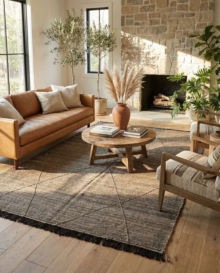 7' x 9' 9 Hand Knotted Moroccan Wool Rug