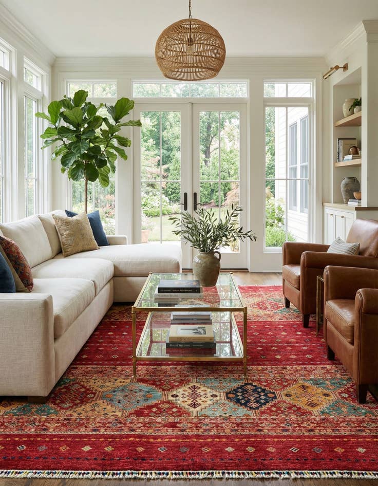 Detail image of 6' 4 x 9' 7  Hand Knotted Ariana Ziegler Oriental Rug