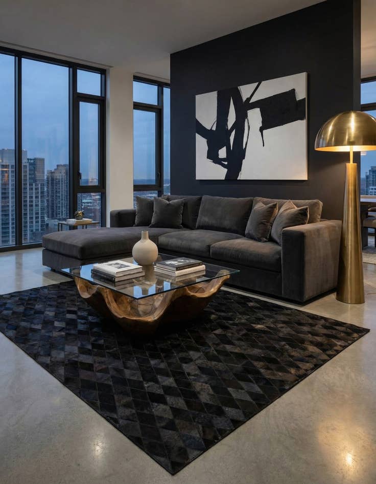 Detail image of 6' 5 x 9' 8 Cowhide Stocks Rug