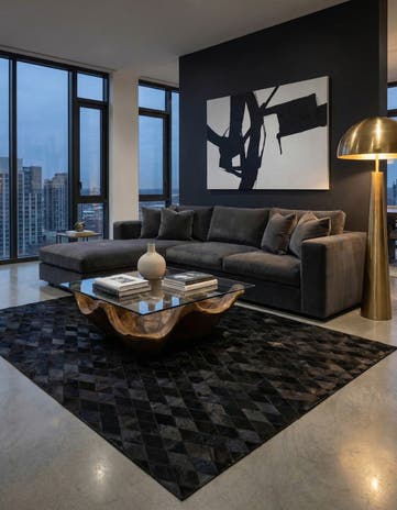 6' 5 x 9' 8 Cowhide Stocks Rug