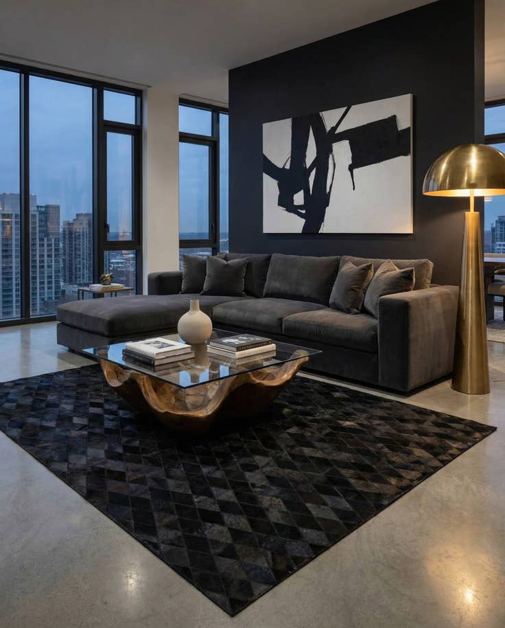 Detail image of 6' 5 x 9' 8 Cowhide Stocks Rug