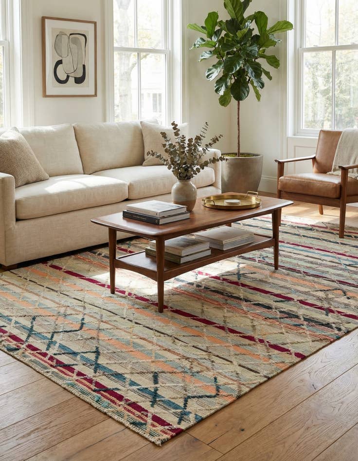 Detail image of  6' 5 x 9' 9  Hand Knotted Darya Wool Rug