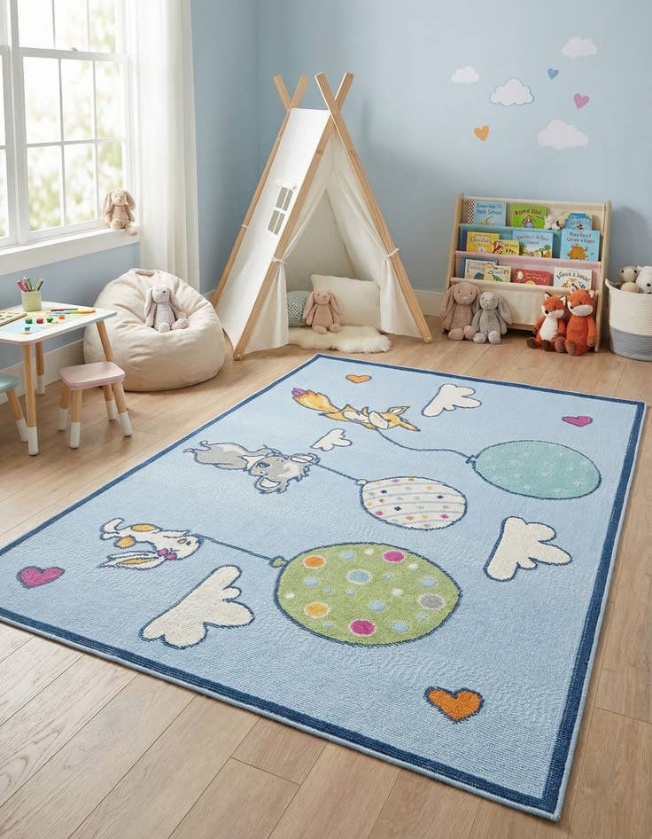 Detail image of 5' 3 x 7' 7  Washable  Indoor / Outdoor Rug