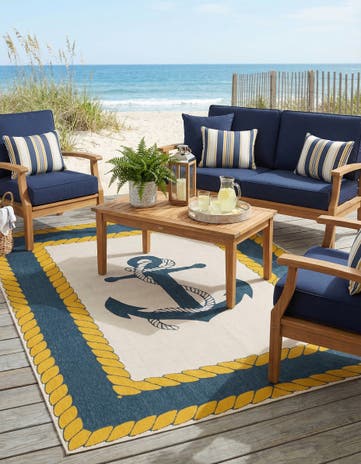 9' x 12' Easy-Clean Coastal Indoor / Outdoor Rug