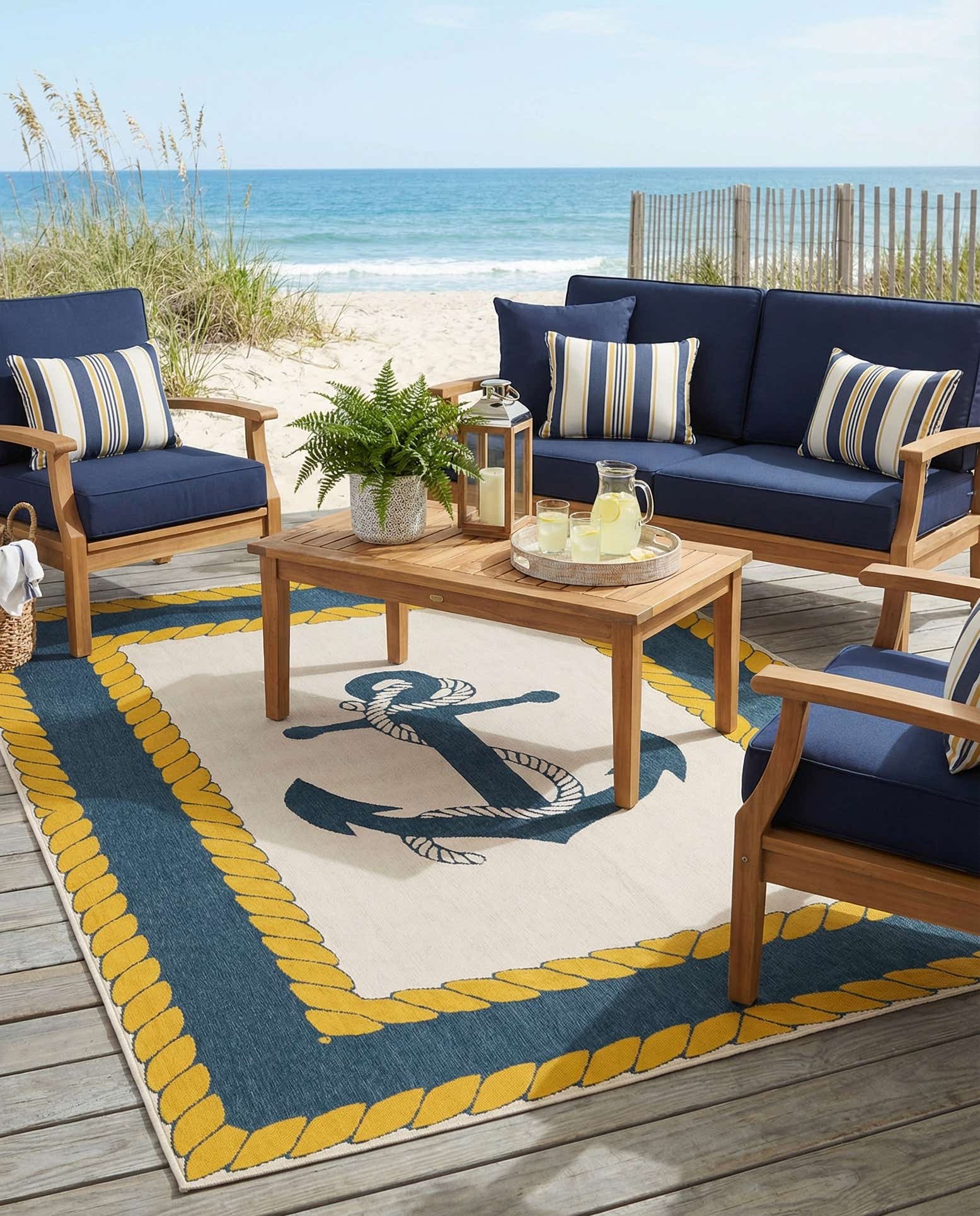 9' x 12' Easy-Clean Coastal Indoor / Outdoor Rug