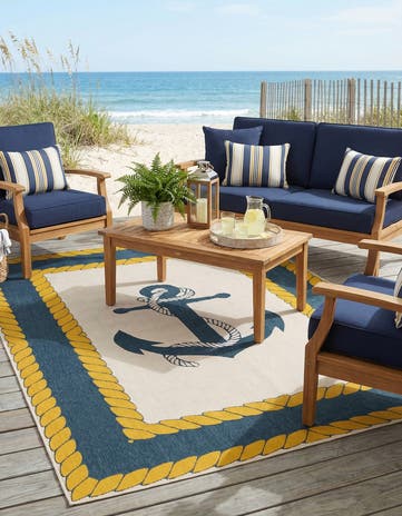 9' x 12' Easy-Clean Coastal Indoor / Outdoor Rug