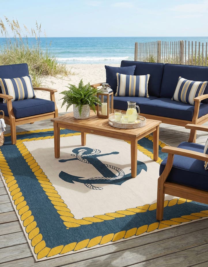 9' x 12' Easy-Clean Coastal Indoor / Outdoo...