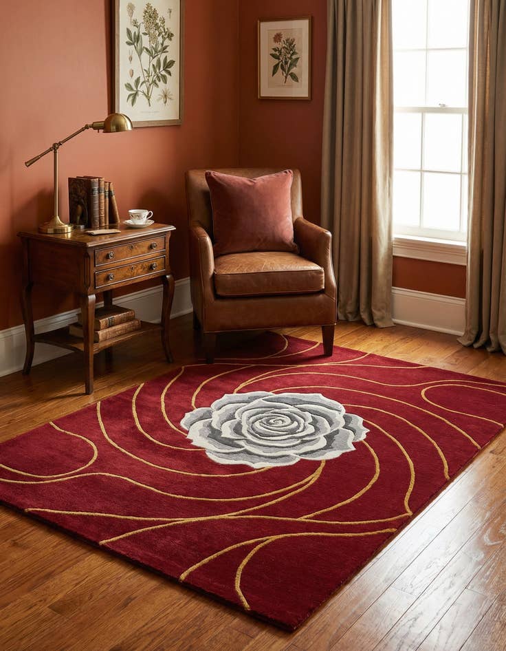 Detail image of 4' x 5' 11  Hand Knotted Darya Rug