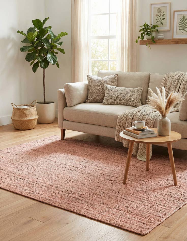 Detail image of  6' 1 x 9'  Hand Braided Jute Rug