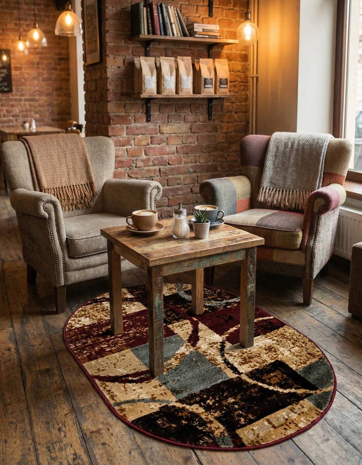 Detail image of 2' x 3' Coffee Shop Oval Rug