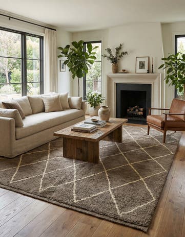 6' 10 x 9' 2 Hand Knotted Moroccan Wool Rug