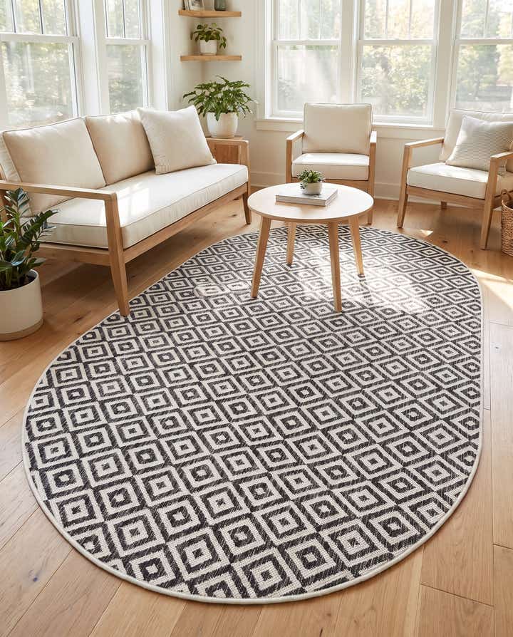5' 3 x 8' Easy-Clean Jill Zarin Costa Rica Indoor / Outdoor Oval Rug
