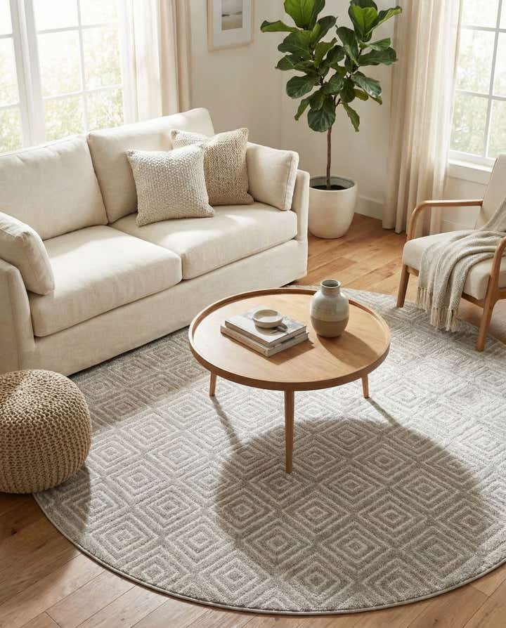 7' 10 x 7' 10 Easy-Clean Sabrina Soto Indoor / Outdoor Round Rug