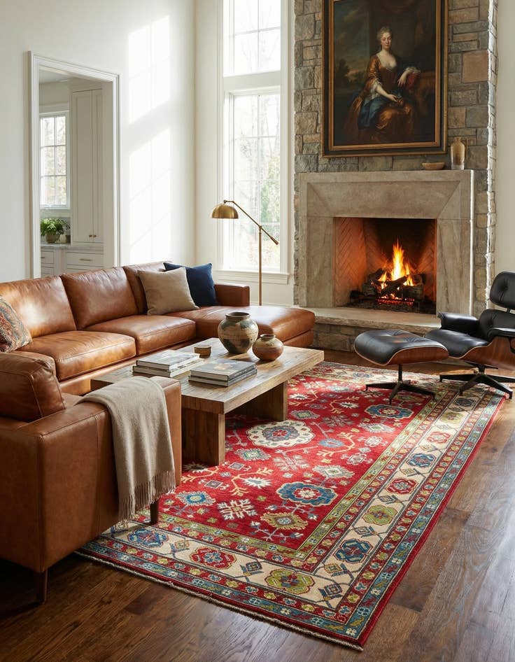 Detail image of 6' 8 x 9' 7  Hand Knotted Kazak Rug