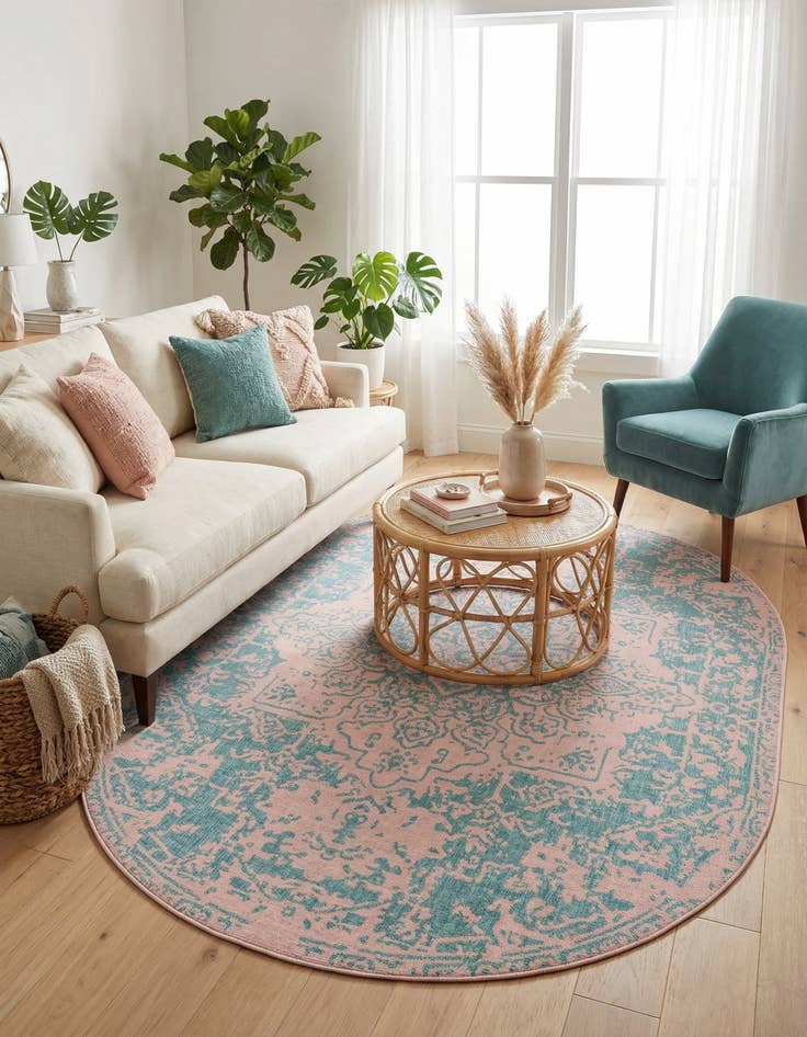 Detail image of 7' 10 x 10'  Washable Jill Zarin Dubai Indoor / Outdoor Oval Rug