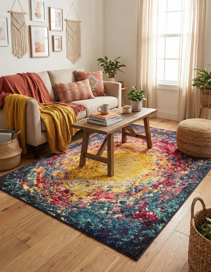 Detail image of  4' x 6'  Washable Hyacinth Rug