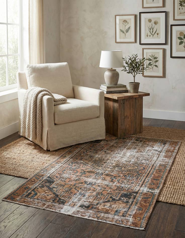 Detail image of 3' 3 x 6' 4  Hand Knotted Ultra Vintage Persian Wool Rug