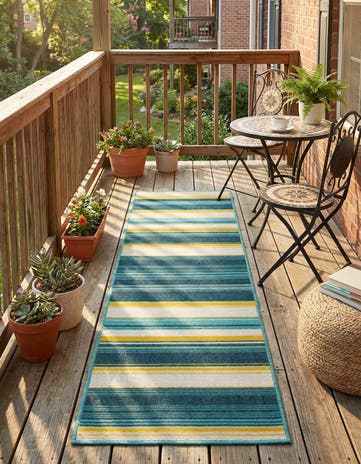 2' x 6' Easy-Clean Border Indoor / Outdoor Runner Rug