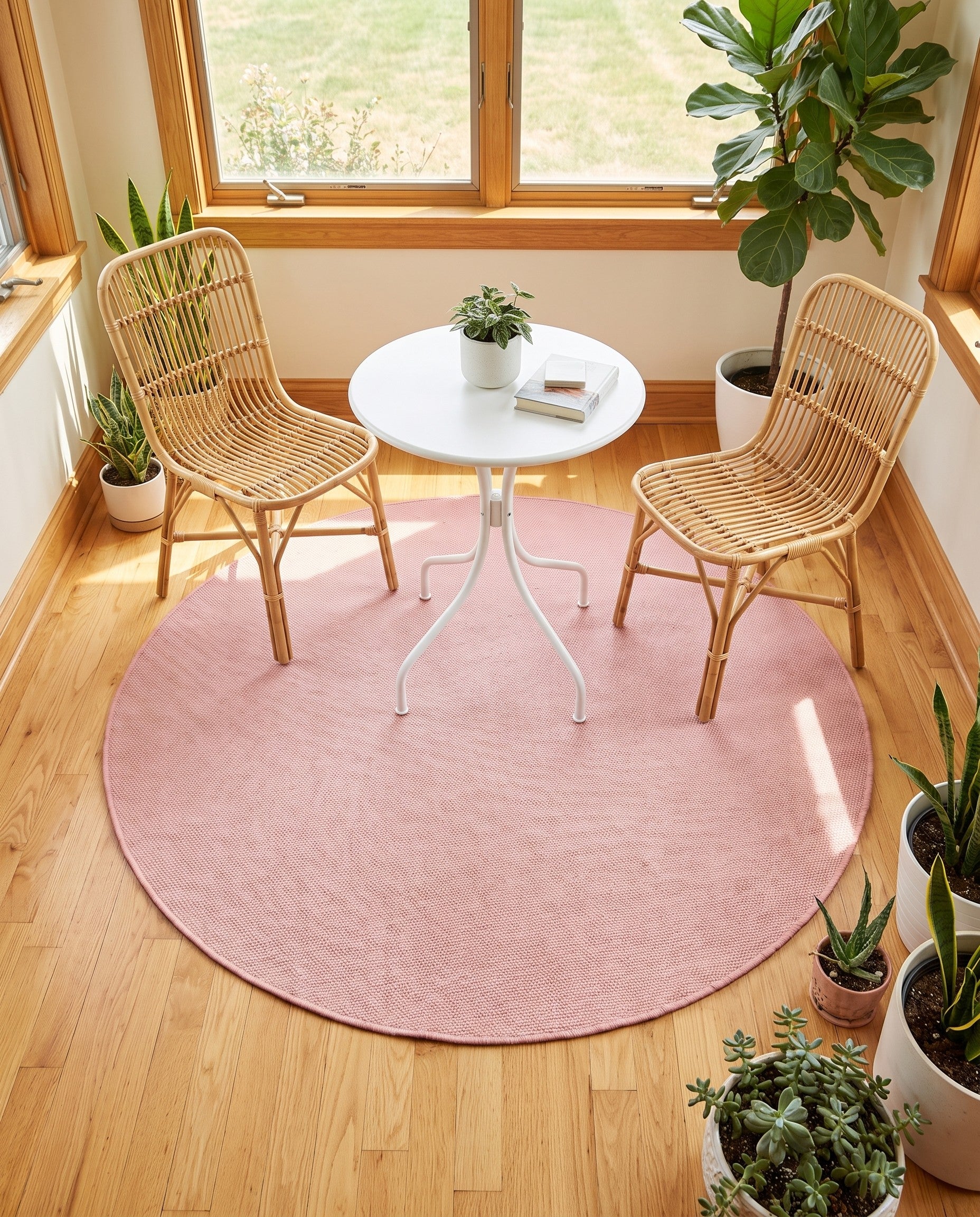 5' 1 x 5' 1 Easy-Clean Jill Zarin Palm Springs Indoor / Outdoor Round Rug