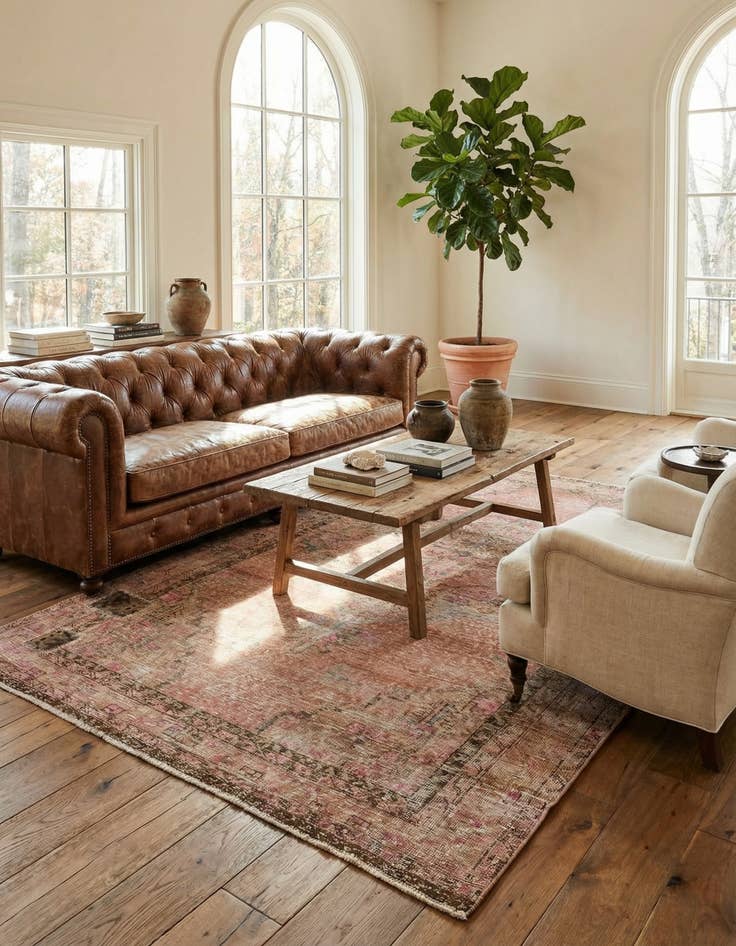 Detail image of  5' 5 x 9' 7  Hand Knotted Ultra Vintage Persian Wool Rug