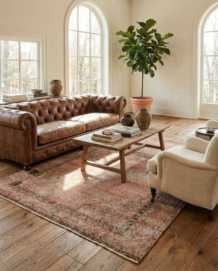 5' 5 x 9' 7 Hand Knotted Ultra Vintage Persian Wool Rug