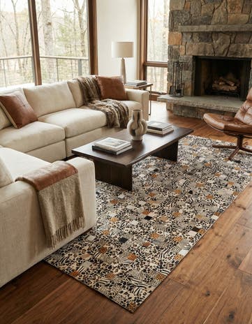 5' x 8' Cowhide Leather Rug