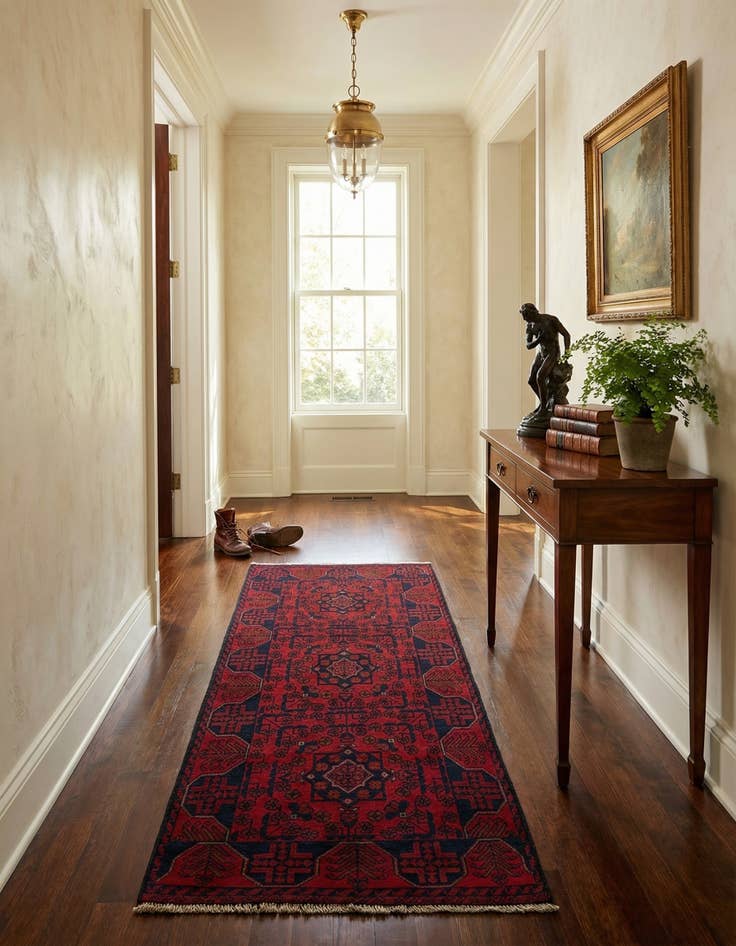 Detail image of  2' 6 x 6' 2  Hand Knotted Khal Mohammadi Wool Runner Rug