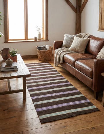 4' 1 x 7' 8 Hand Woven Kilim Maymana Wool Rug