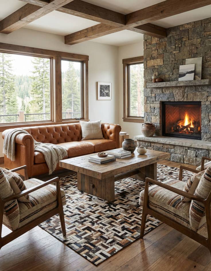 Detail image of 4' 11 x 7' 10 Cowhide - Patchwork Rug