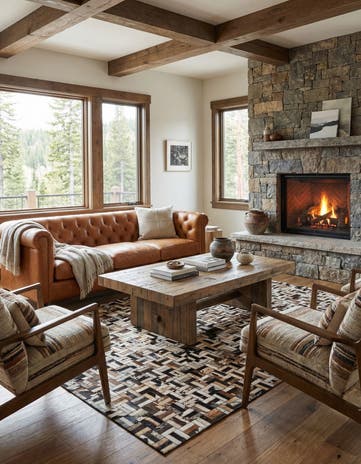 4' 11 x 7' 10 Cowhide - Patchwork Rug