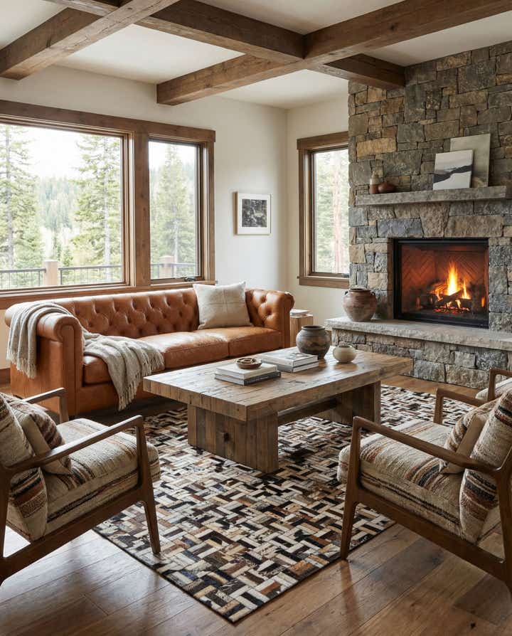 4' 11 x 7' 10 Cowhide - Patchwork Rug