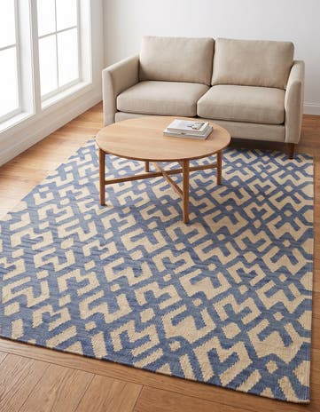 4' 6 x 5' 9 Hand Woven Kilim Modern Wool Rug