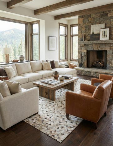 5' x 8' Cowhide Leather Rug